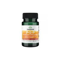 Thumbnail for Swanson's P-5-P (Pyridoxal-5-Phosphate) offers double-strength 40mg vitamin B6 per capsule, supporting cellular health and cardiovascular wellness. Each bottle contains 60 capsules.