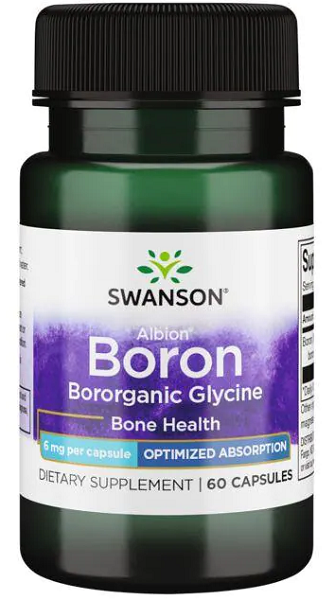 Swanson Albion Bor Bororganic Glycine - 6 mg 60 Kapseln Knochengesundheit Kapseln.