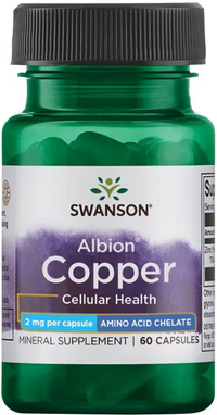 Vorschaubild für Swanson Kupfer - 2 mg 60 Kapseln Albion Chelated zelluläre Gesundheit 60 Kapseln.