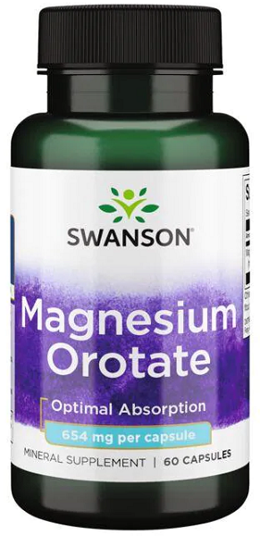 Swanson Magnesium Orotat - 40 mg 60 Kapseln optimale Aufnahme.