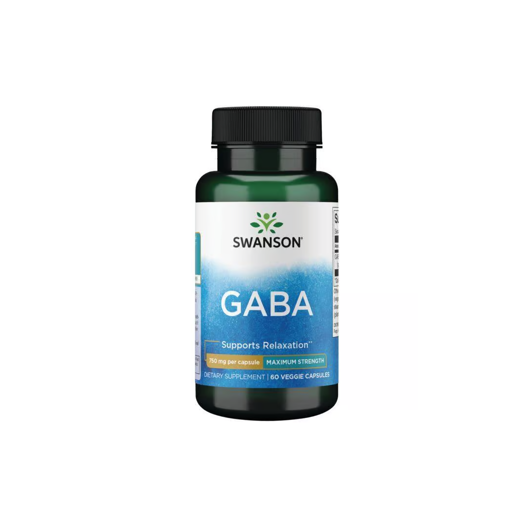 GABA 750 mg 60 Veggie Capsules - Maximum Strength