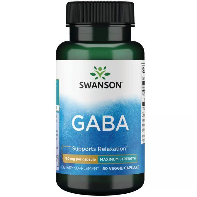 GABA 750 mg 60 Veggie Capsules - Maximum Strength