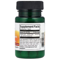 Thumbnail for A green bottle of Swanson Vitamin B-12 (2500 mcg, 60 tabs) with methylcobalamin features a clear label showing nutritional info and ingredients, vital for energy.