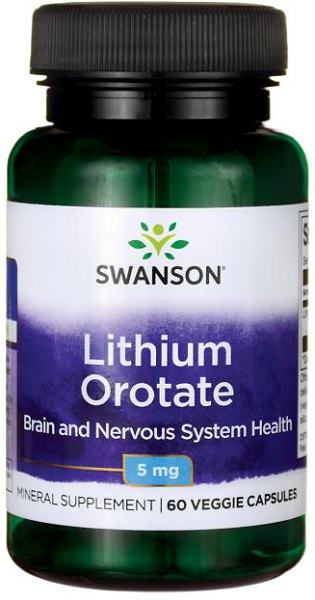 Swanson Lithium-Orotat - 5 mg 60 Veg-Kapseln.