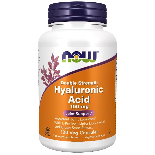 Hyaluronic Acid, Double Strength 100 mg 120 Veg Capsules - front 2
