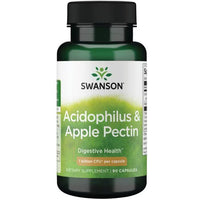Thumbnail for A bottle of Swanson Acidophilus & Apple Pectin 90 Capsules dietary supplement for intestinal health, containing 1 billion CFU per capsule.