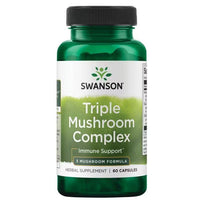 Thumbnail for Bottle of Swanson Triple Mushroom Complex 60 Capsules dietary supplement for immune system support and energy increase