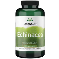 Thumbnail for A bottle of Swanson Echinacea 400 mg 100 Capsules herbal supplement with a label stating 