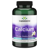 Thumbnail for Bottle of Swanson Calcium 500 mg 100 Vanilla Cream Chewable Tablets, labeled for strong, healthy bones.