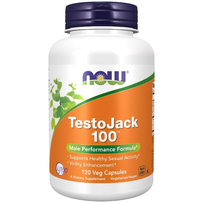 Now Foods TestoJack 100™ 120 Veg Capsules for improved libido and male performance enhancement.
