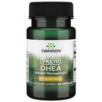 Thumbnail for A bottle of Swanson 7-Keto DHEA 100 mg 30 Capsules dietary supplement for weight loss, containing 30 capsules with a dosage of 100 mg per capsule.