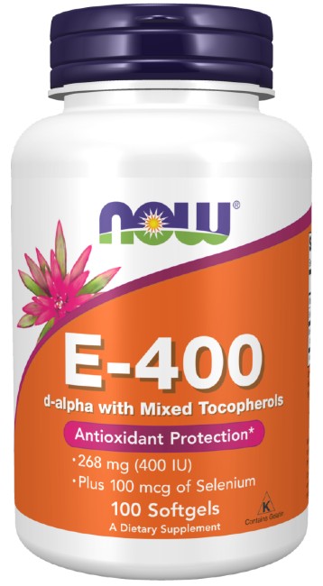 Now Foods Vitamin E-400 Mixed Tocopherols with Selenium 100 Softgels is a powerful antioxidant that supports the immune system and helps combat skin ageing processes. The supplement contains mixed tocopherols, which are rich in antioxidants.