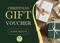 Thumbnail for An Auroxhealth Gift Card, nestled among beautifully wrapped presents adorned with ribbons, makes the perfect choice for anyone seeking health and vitality through premium supplements.