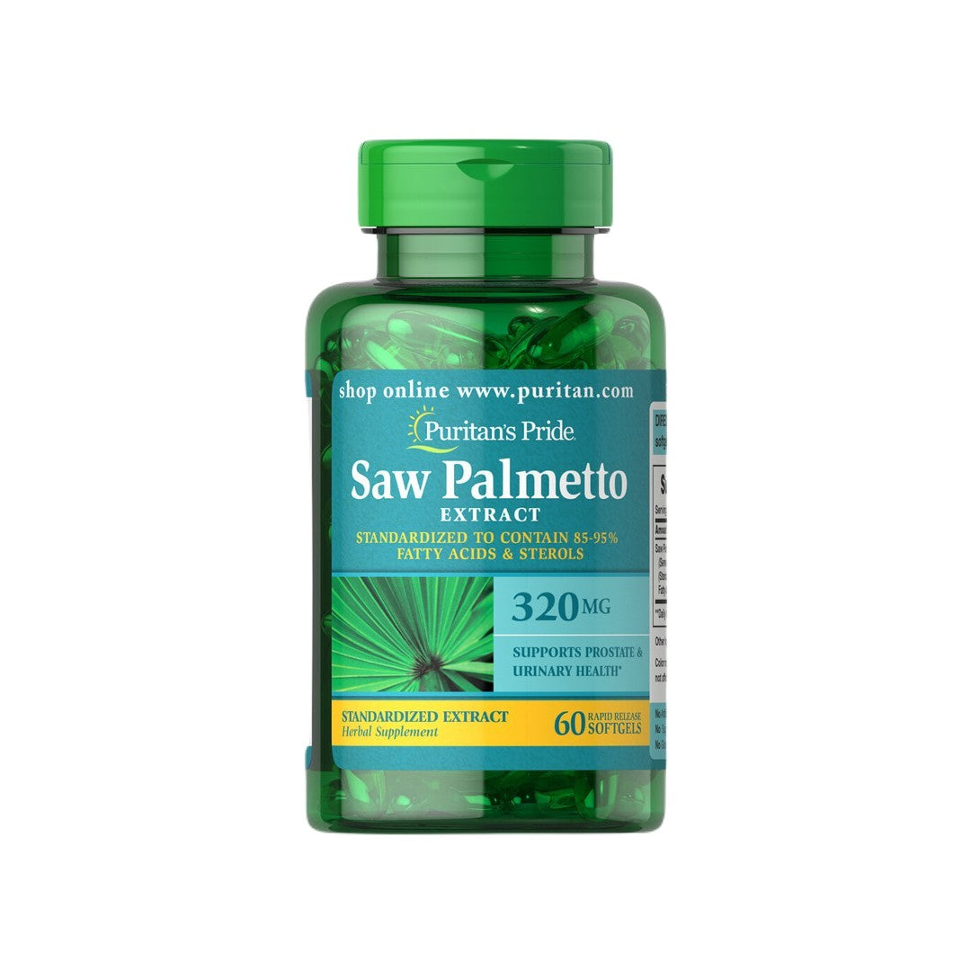 Saw Palmetto 320 mg 60 Rapid Release Softgels von Puritan's Pride für eine verbesserte Gesundheit der Prostata und des Harntrakts.