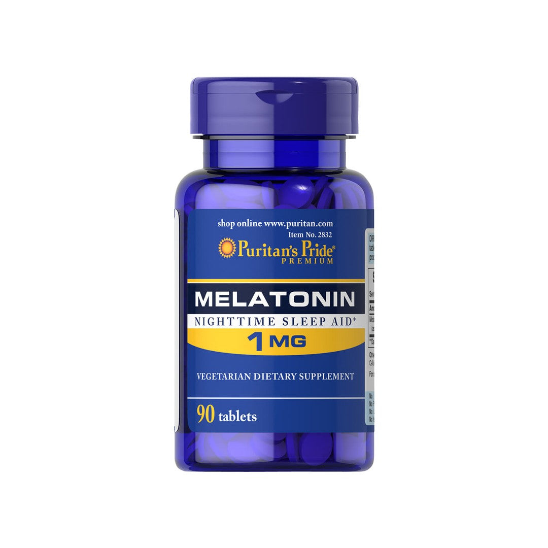 Die Flasche mit Puritan's Pride Melatonin 1 mg 90 Tabletten.