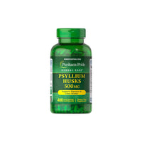 Vorschaubild für Eine Flasche Puritan's Pride Psyllium Husks 500 mg 400 Rapid Release Capsules, bekannt für ihren Gehalt an löslichen Ballaststoffen, die die Gesundheit von Verdauung und Dickdarm unterstützen.