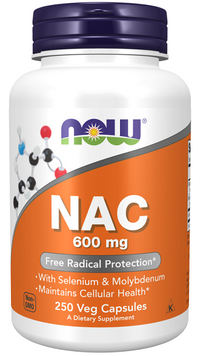 Vorschaubild für Now Foods N-Acetyl Cystein 600mg 250 pflanzliche Kapseln für die Gesundheit der Leber und zur Unterstützung von Antioxidantien.