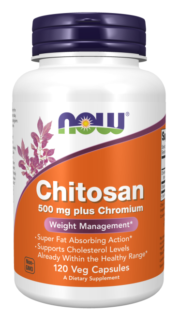 Now Foods Chitosan 500 mg plus Chrom 120 pflanzliche Kapseln.