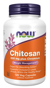 Vorschaubild für Now Foods Chitosan 500 mg plus Chrom 120 pflanzliche Kapseln.