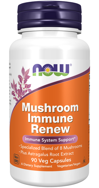 Now Foods Mushroom Immune Renew 90 Gemüsekapseln ist eine wirksame Mischung aus immununterstützenden Pilzen, einschließlich Astragaluswurzelextrakt, um die natürlichen Abwehrkräfte deines Körpers zu stärken.