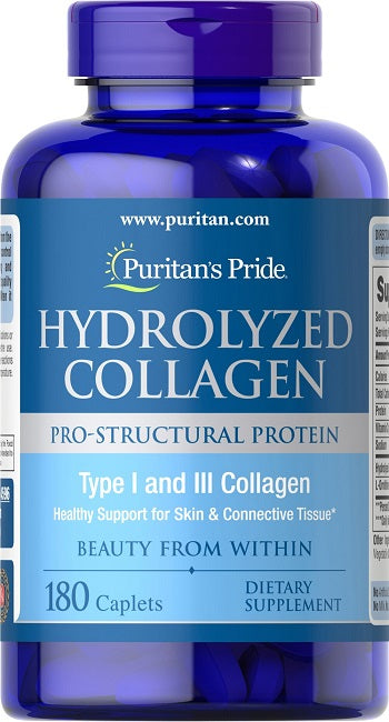 Puritan's Pride Hydrolysiertes Kollagen 1000 mg 180 Kapseln.