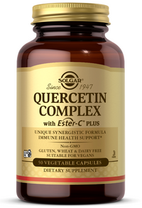 Daumennagel für Solgar's Quercetin Complex mit Ester-C Plus 50 pflanzliche Kapseln ist ein Nahrungsergänzungsmittel, das die starke antioxidative Wirkung von Vitamin C mit der Unterstützung der Immunabwehr kombiniert.