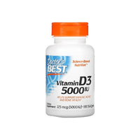 Thumbnail for Doctor's Best Vitamin D3 5000 IU 180 softgels is an essential supplement that supports the immune system and helps improve memory and concentration.