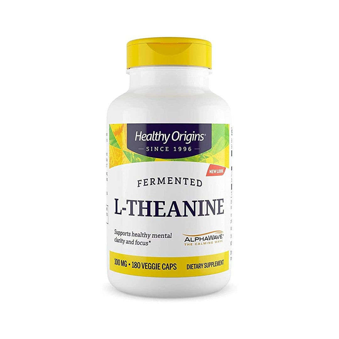 L-Theanin 100 mg (AlphaWave) 180 pflanzliche Kapseln - Vorderseite