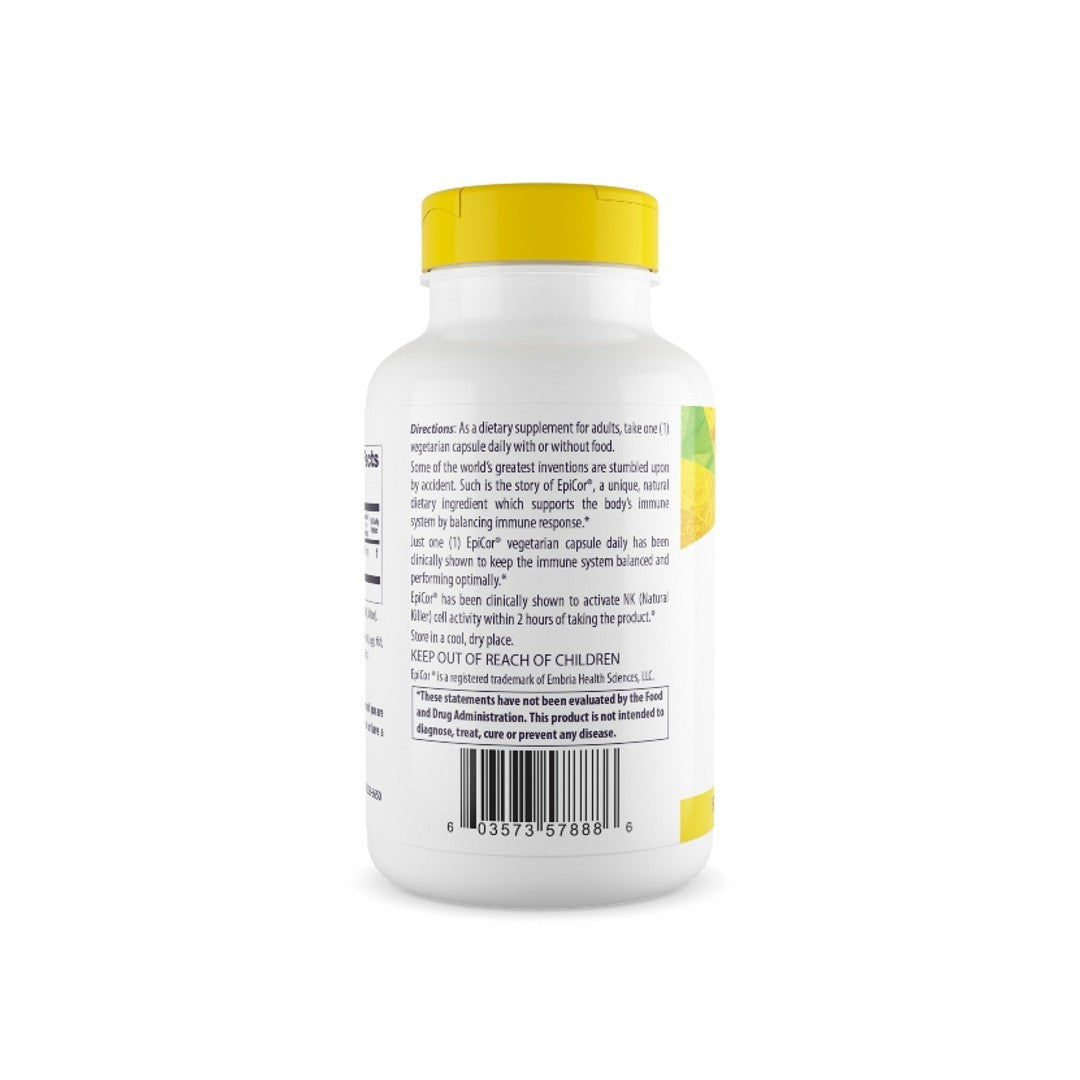 Eine Flasche Healthy Origins Epicor 500 mg 150 Veggie-Kapseln auf weißem Hintergrund.