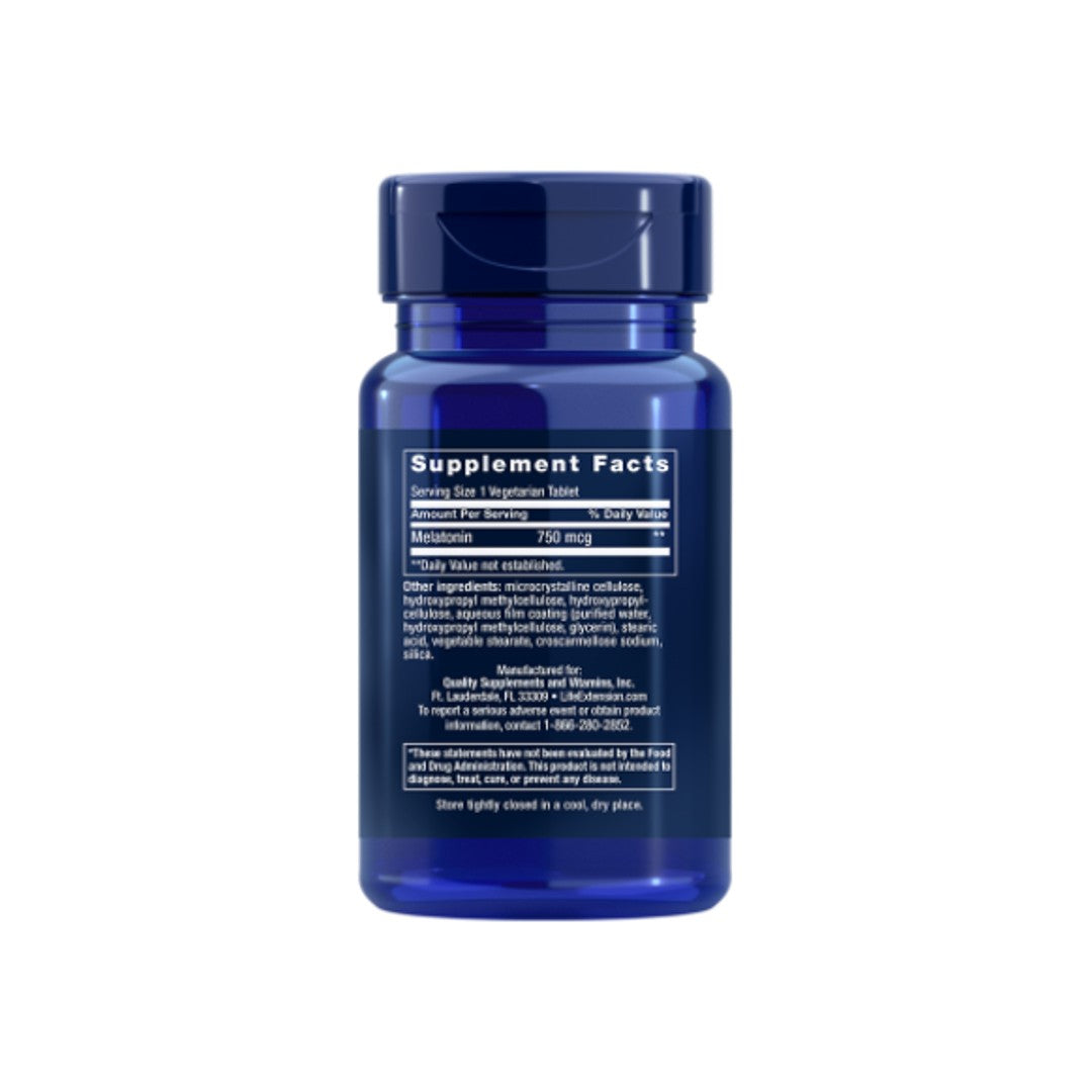 Melatonin 6 Hour Timed Release 750 mcg 60 Veggie-Kapseln - supplement facts