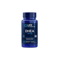 Vorschaubild für Eine Flasche Life Extension DHEA 100 mg 60 Veggie-Kapseln mit weißem Hintergrund.