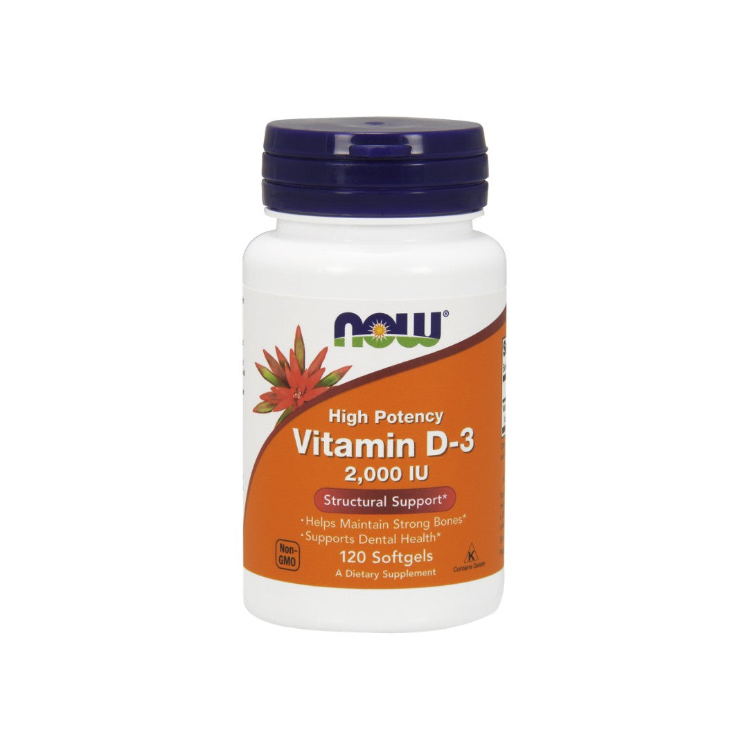 Now Foods Vitamin D3 2000 IU (50mcg) 120 softgel is a potent supplement that provides 3000mg of essential vitamin D3 per capsule. This powerful nutrient plays a crucial role in maintaining bone health and promoting calcium absorption.