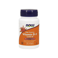 Thumbnail for Now Foods Vitamin D3 2000 IU (50mcg) 120 softgel is a potent supplement that provides 3000mg of essential vitamin D3 per capsule. This powerful nutrient plays a crucial role in maintaining bone health and promoting calcium absorption.