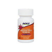 Thumbnail for Now Foods Vitamin D3 10000 IU 120 softgel capsules promote calcium absorption and support immune function.