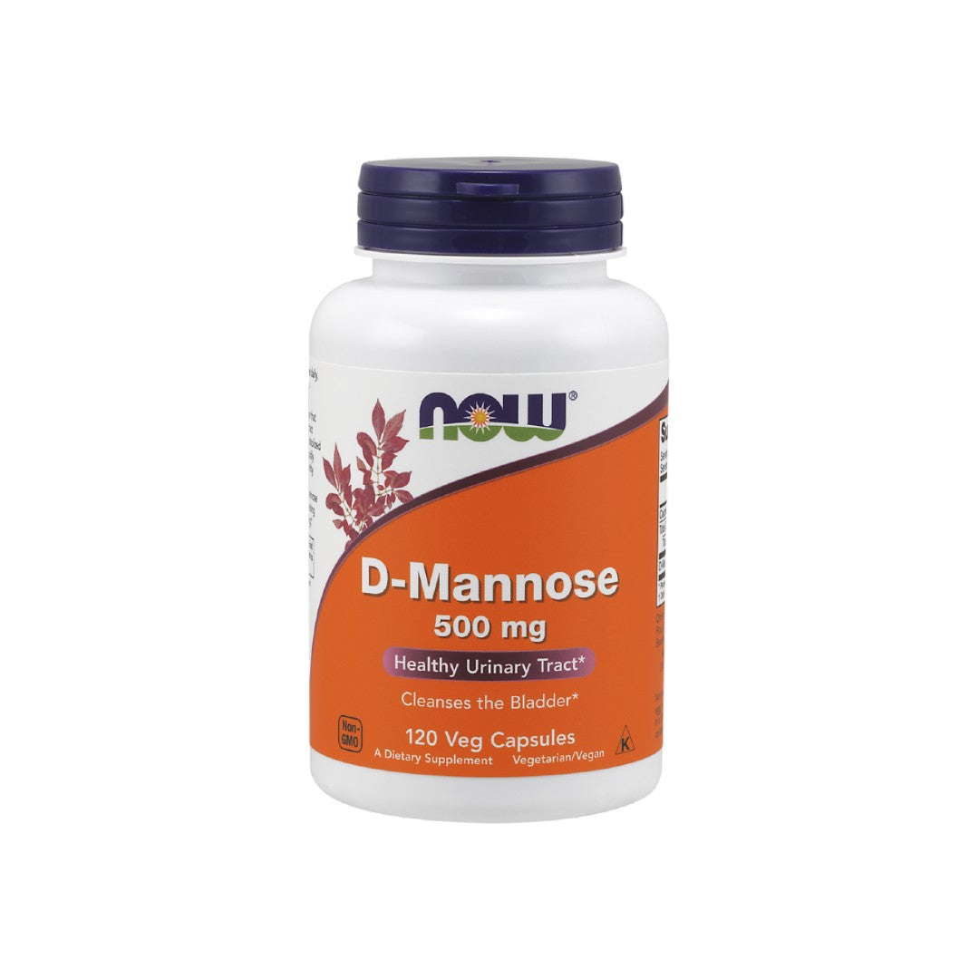 Now Foods D-Mannose 500 mg 120 pflanzliche Kapseln.