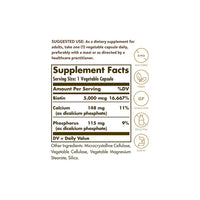 Vorschaubild für Ein Etikett für Solgar's Super Potency 50 V Caps Nahrungsergänzungsmittel mit einer Beschreibung der Inhaltsstoffe.