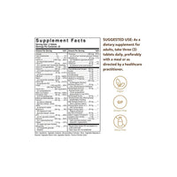 Vorschaubild für Ein Etikett mit den Inhaltsstoffen von Solgar's Male Multiple Multivitamins & Minerals for Men 120 Tablets.