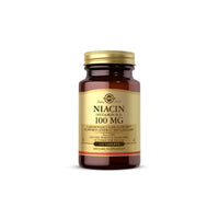 Vorschaubild für Solgar Niacin Vitamin B-3 100mg überzogene Kapseln auf einem weißen Hintergrund für die Gesundheit des Nervensystems.