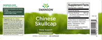 Vorschaubild für A green and white label for Chinese Skullcap - 400 mg 90 capsules by Swanson.