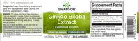 Vorschaubild für Swanson Ginkgo Biloba Extrakt 24% - 60 mg 30 Kapseln Etikett.