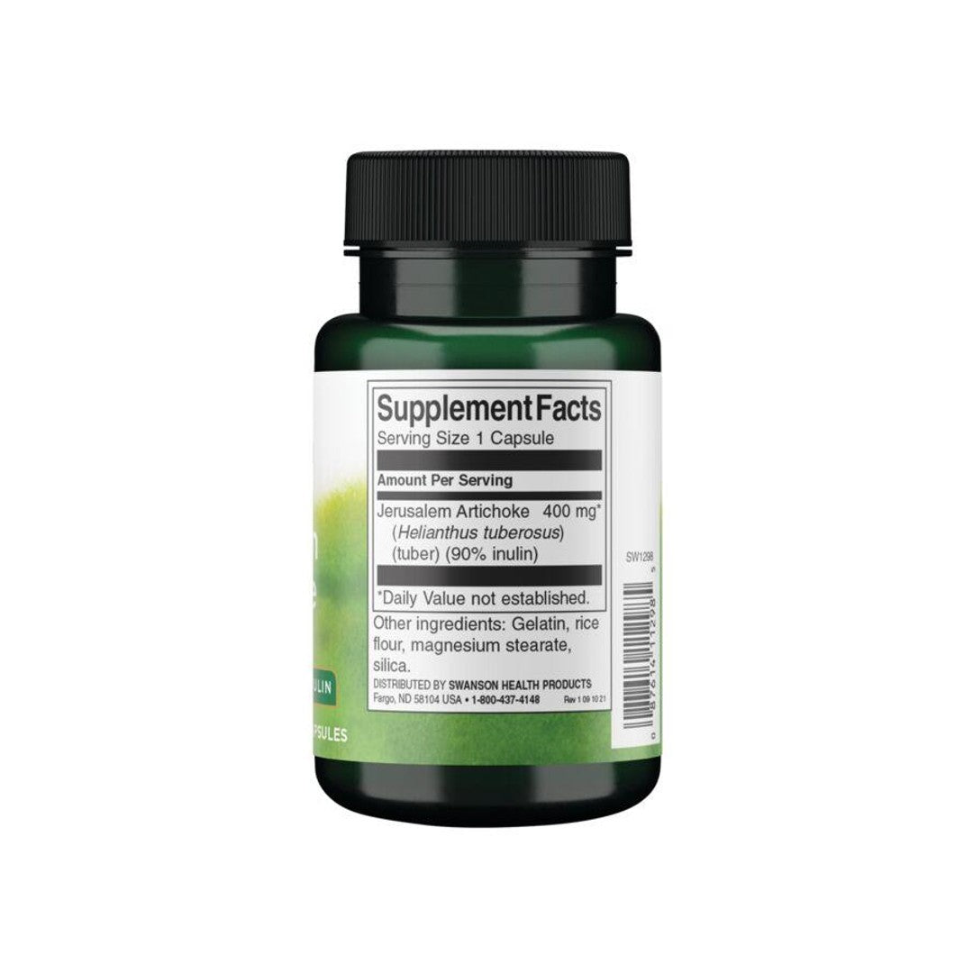 Ein Nahrungsergänzungsmittel für die Verdauung mit prebiotischem Topinambur - 400 mg 60 Kapseln, ein pflanzliches Ergänzungsmittel von Swanson.