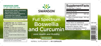 Vorschaubild für Swanson Boswellia und Curcumin - ein Nahrungsergänzungsmittel in 60 Kapseln.