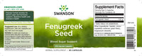 Vorschaubild für Ein Etikett für Swanson Bockshornkleesamen - 610 mg 90 Kapseln.