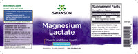 Thumbnail für Swanson's Magnesium Lactate - 84 mg 120 Kapseln Etikett.