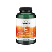 Daumennagel für Eine Flasche Swanson Vitamin E - 400 IU 250 Softgel Gemischte Tocopherole, die antioxidative Unterstützung für die kardiovaskuläre Gesundheit bieten.