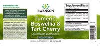 Thumbnail for Get the ultimate joint support with Swanson's Turmeric, Boswellia & Tart Cherry - 60 capsules, featuring Ayurvedic ingredients known for their remarkable benefits. Harnessing the power of turmeric, this product offers exceptional joint support.
