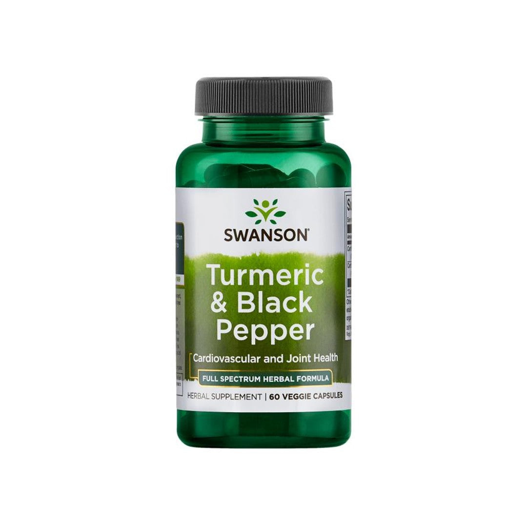 Swanson Turmeric & Black Pepper - 60 vege capsules are carefully formulated to enhance curcumin's bioavailability. These organic capsules contain a full spectrum of turmeric's beneficial compounds and are combined with high