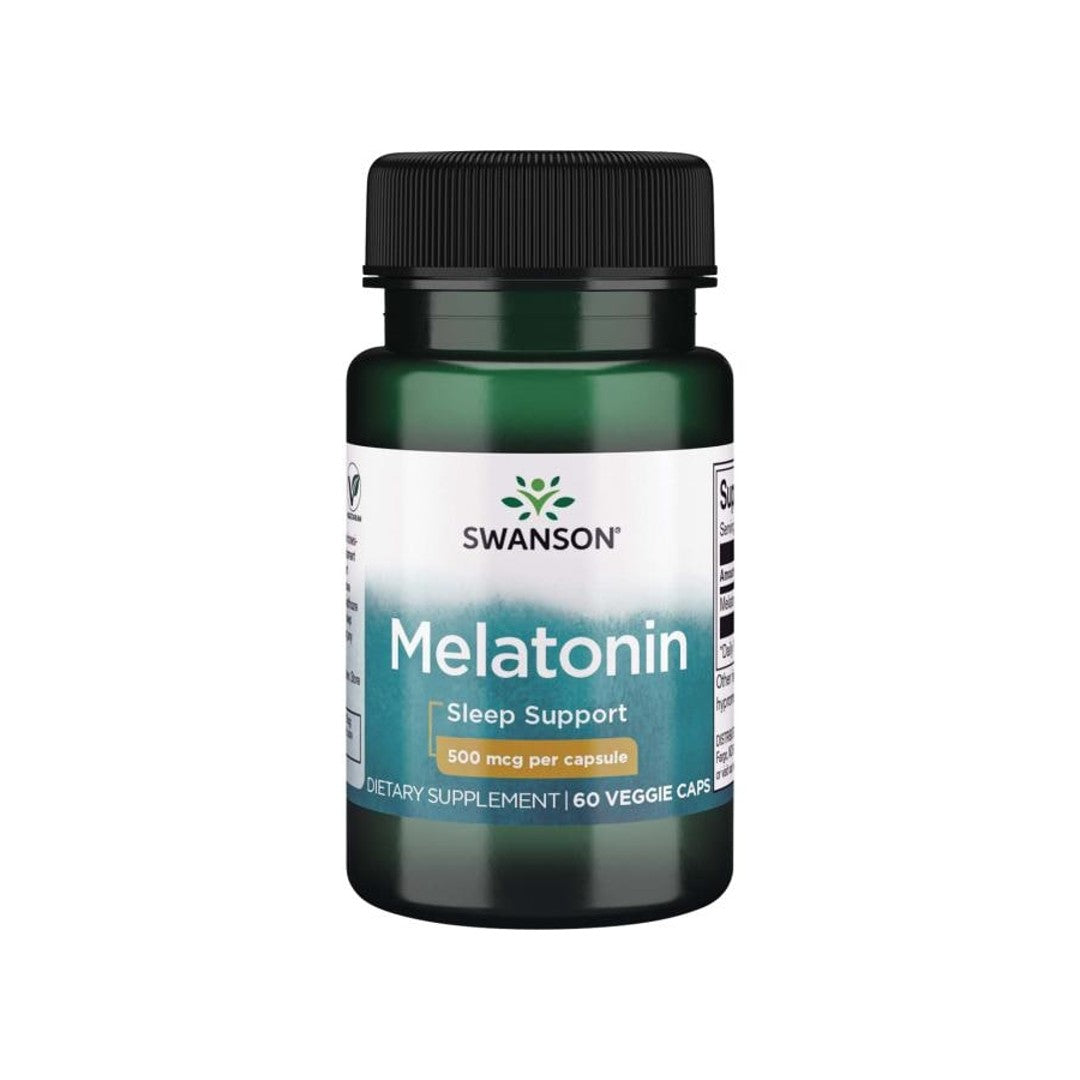 Swanson Melatonin - 0,5 mg 60 Veggie-Kapseln zur Unterstützung des Schlafs.