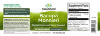 Vorschaubild für Swanson Bacopa Monnieri 10:1 Extrakt - 50 mg Nahrungsergänzungsmittel.