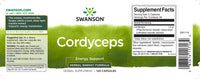 Vorschaubild für Ein Etikett für Swanson Cordyceps - 600 mg 120 Kapseln.